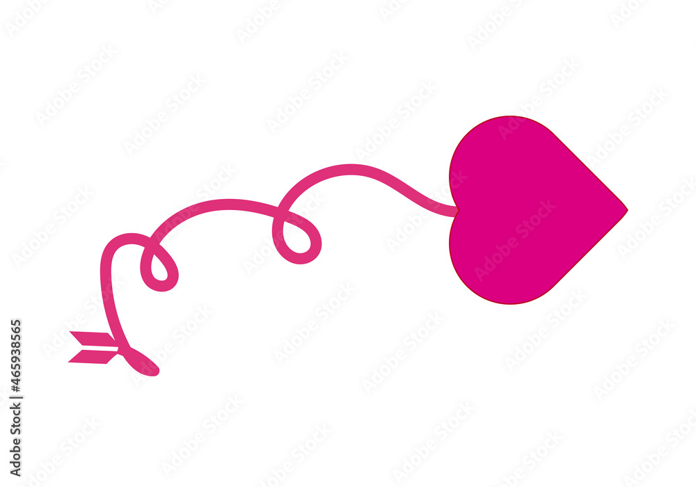 Icono de flecha con corazón liada. Icono de flecha con corazón liada.