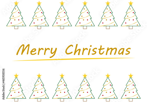 Felicitación de navidad con dibujos de árbol de navidad.