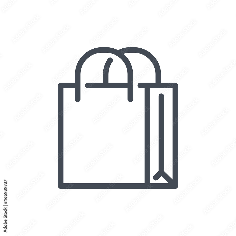 Shopping bag with handles line icon. Grocery bag vector outline sign. Shopping bag with handles line icon. Grocery bag vector outline sign.