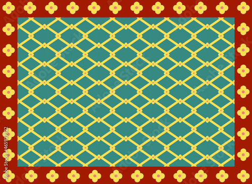 Vector architectural seamless element in pseudo-Chinese chinoiserie style
