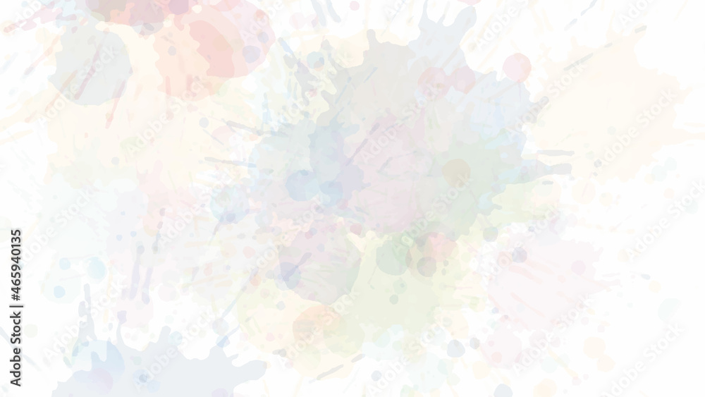 Watercolor splashes. Paint vector splat. Stains grunge texture. Isolated on white background. Light holographic colors