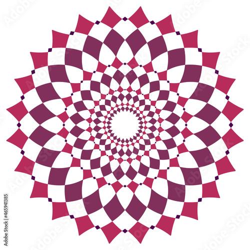 Geometric logo template. Round arabic ornamental symbols. Floral pattern. Moroccan print. Colored mandala illustration.