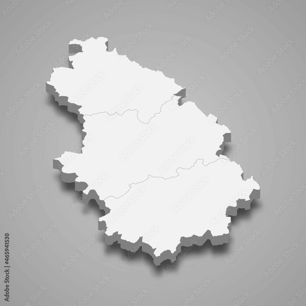 3d isometric map of Haute-Marne is a department in France