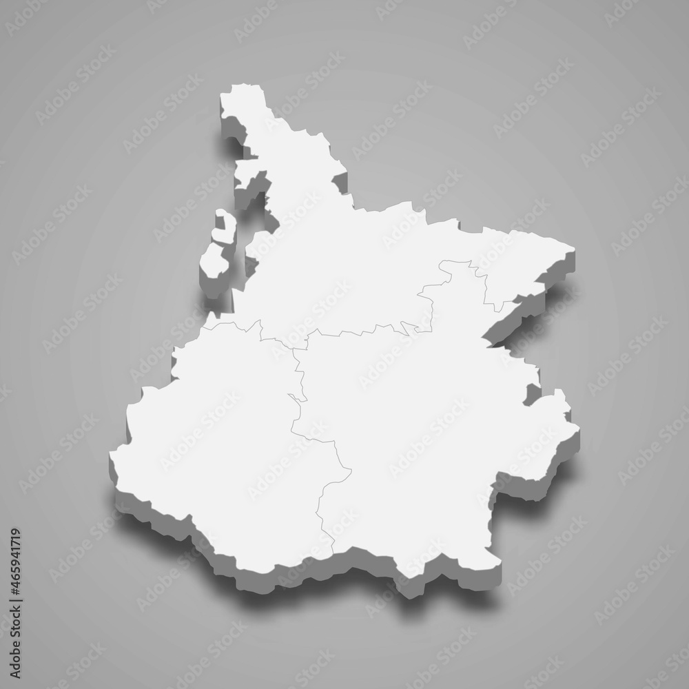 3d isometric map of Hautes-Pyrenees is a department in France