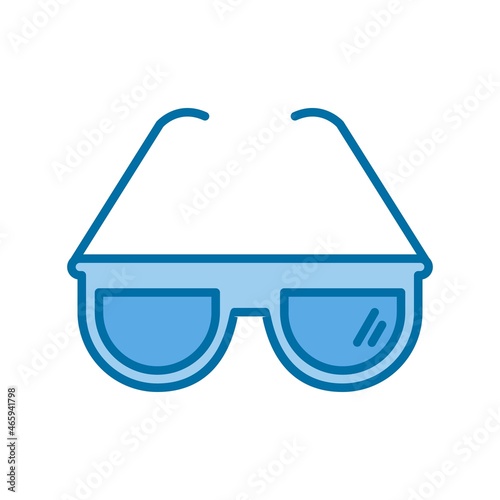 Goggles Filled Blue Vector Icon Design photo