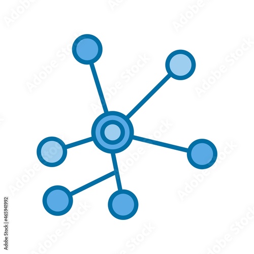 Chemical Bond Filled Blue Vector Icon Design