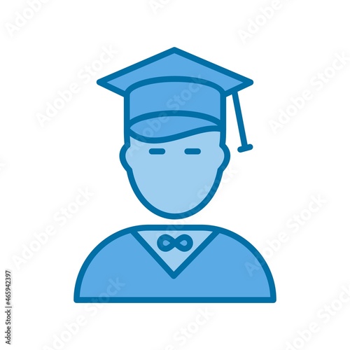 Male Student Filled Blue Vector Icon Design