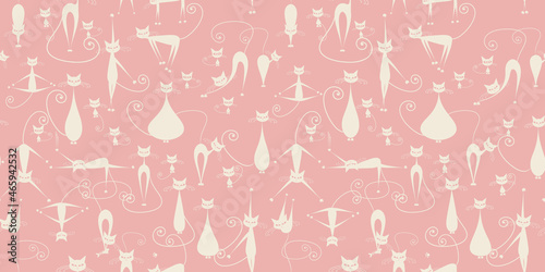 Black cats, seamless pattern for your design