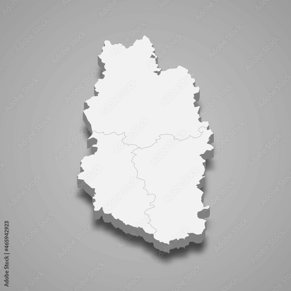 3d isometric map of Meuse is a department in France 3d isometric map of Meuse is a department in France