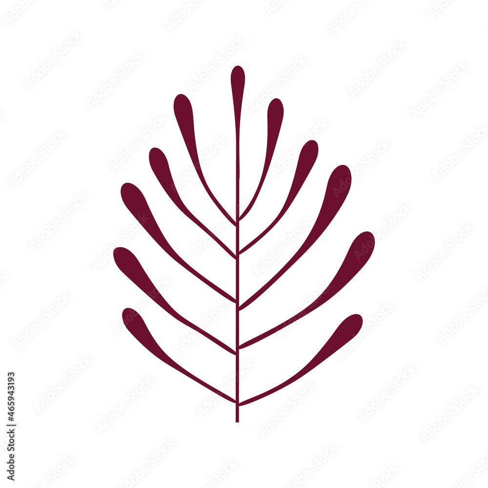 stylized autumn leaf, flat design, isolated on white stylized autumn leaf, flat design, isolated on white