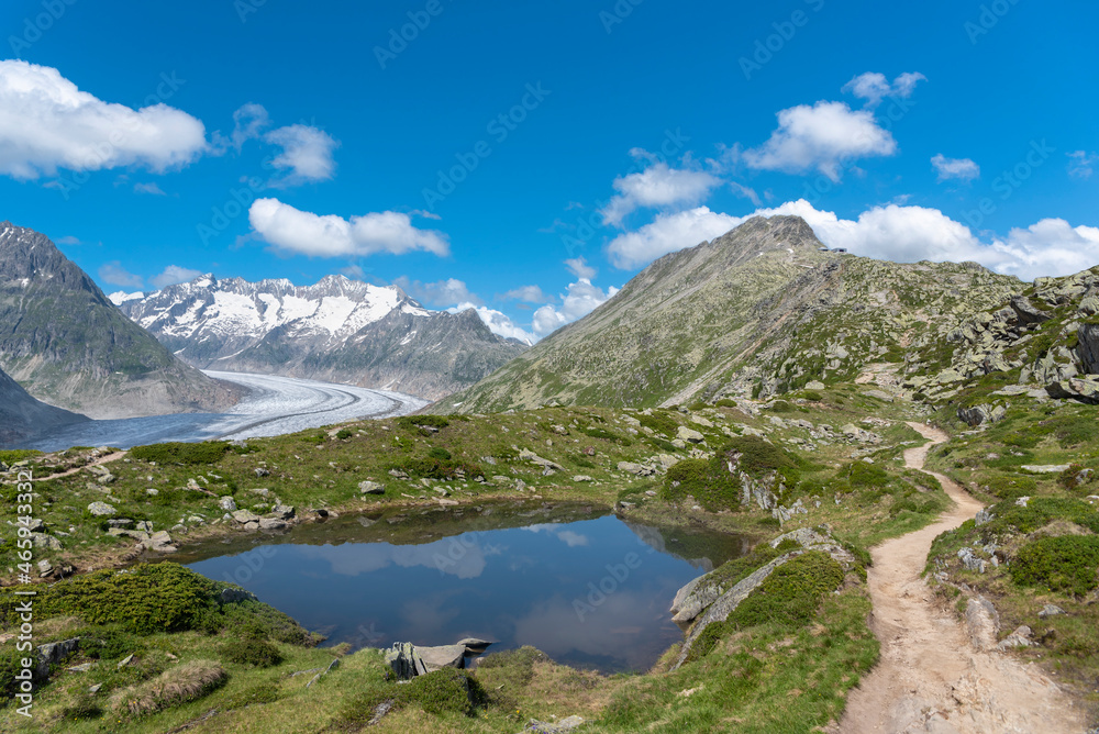 Landscape with Bettmerhorn and Aletsch Glacier