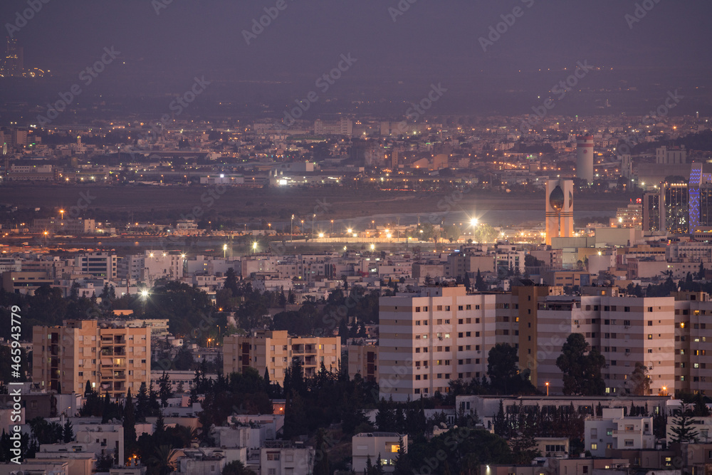 Naklejka premium View of Tunis from the mountain -- Tunisia 