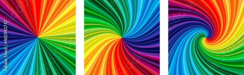 Background with rainbow colored spirals	 photo