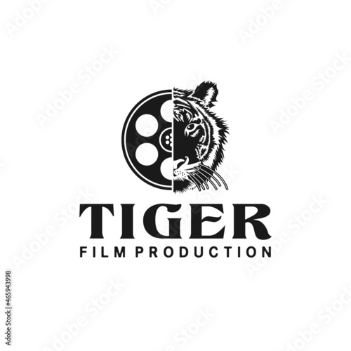 Tiger Head And Film Reel Logo For Wildlife Themed Filmmaker Design Inspiration