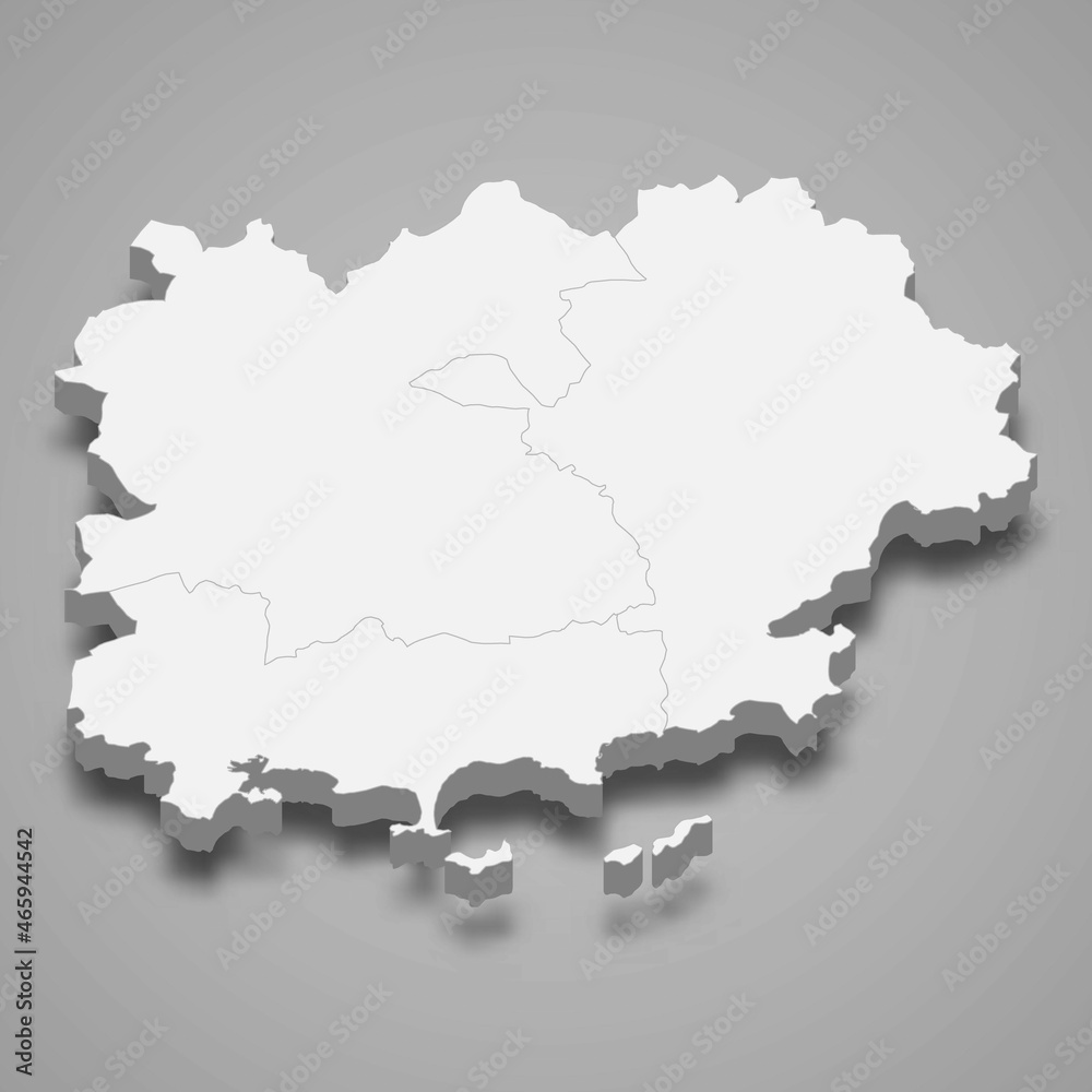 3d isometric map of Var is a department in France 3d isometric map of Var is a department in France