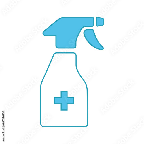 Plastic Spray Bottle, Hygiene Cleaning. Flat Vector Icon illustration. Simple symbol on white background. Plastic Spray Bottle Hygiene Cleaning sign design template for web and mobile UI element