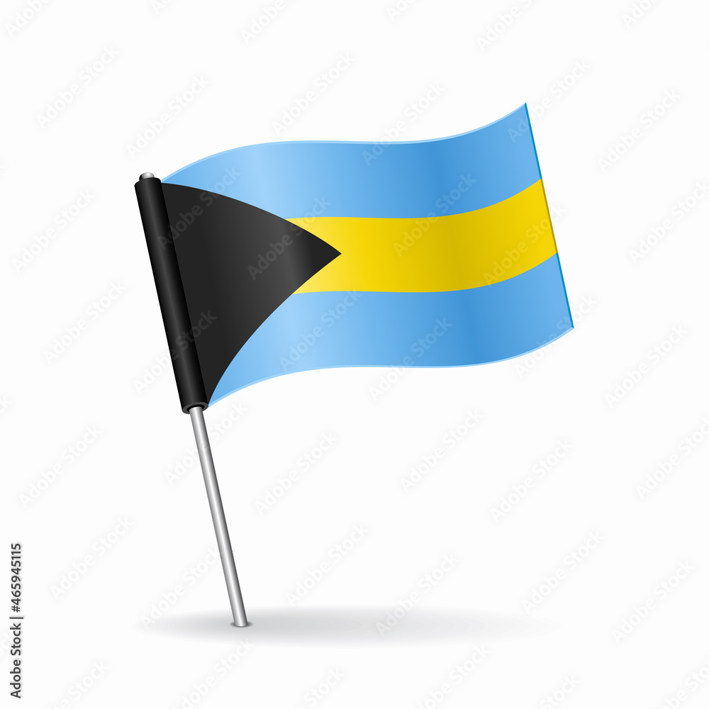 Bahamian flag map pointer layout. Vector illustration. Bahamian flag map pointer layout. Vector illustration.
