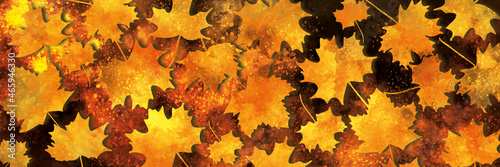 Autumn leaves background. Warm colors and a great effect background with paint splatters and gradients.

