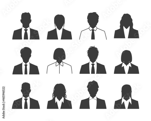 ビジネスパーソンの上半身シルエットセット