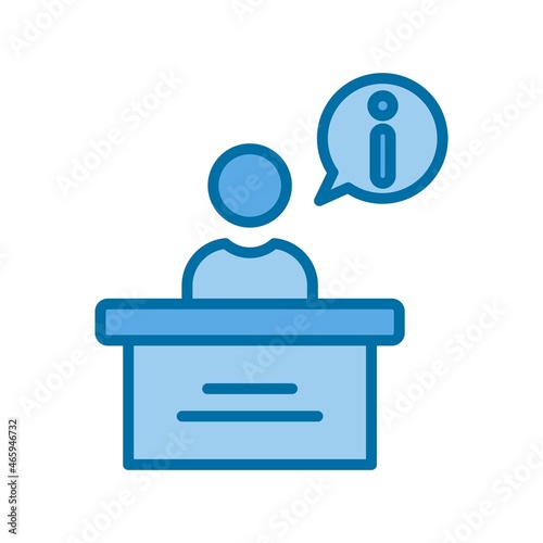 Reception Filled Blue Vector Icon Design