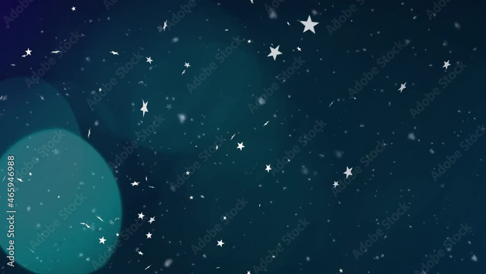 Animation of christmas stars falling over dark blue background Animation of christmas stars falling over dark blue background