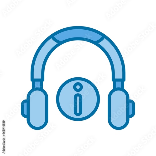 Headphone Filled Blue Vector Icon Design