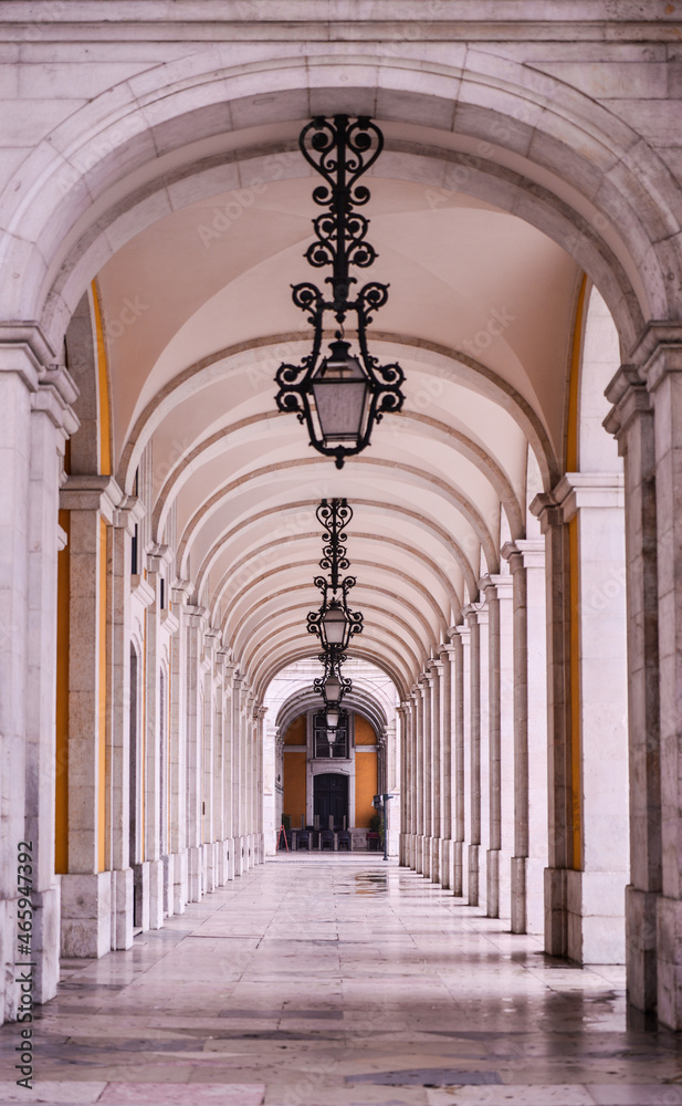 Arched pathway in Lisbon Portugal