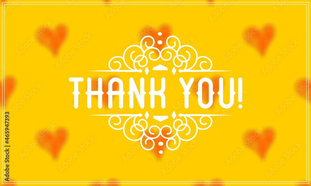 Fototapeta premium Thank You Card. Hand Written Lettering for Title, Heading, Photo Overlay, Wedding Invitation, Thank You Message.