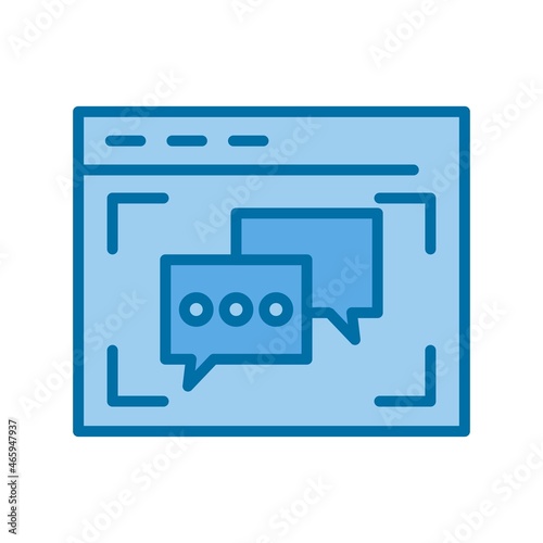 Online Chat Filled Blue Vector Icon Design