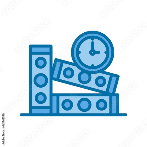 Duration Filled Blue Vector Icon Design