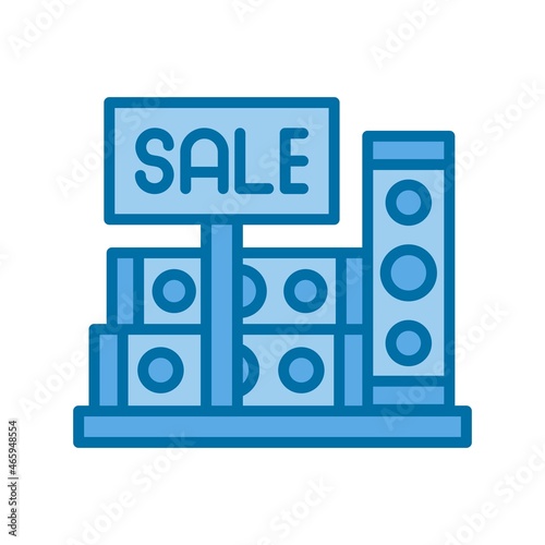 Bookshop Filled Blue Vector Icon Design