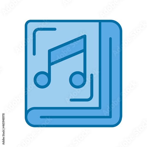 Music Book Filled Blue Vector Icon Design