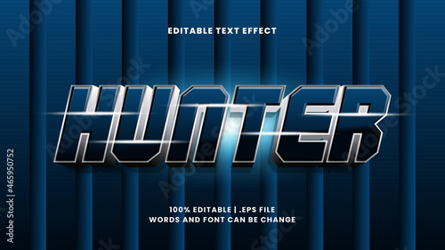 Hunter editable text effect in modern and futuristic text style