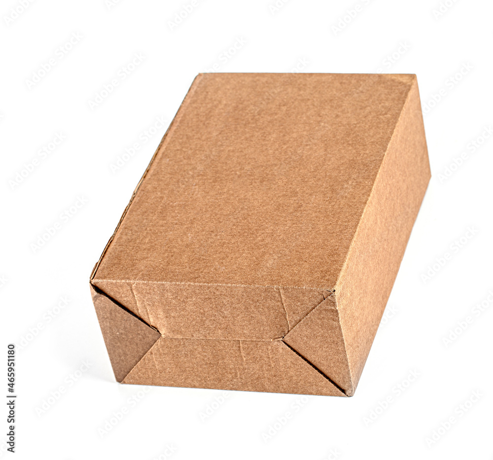 Brown Cardboard Box isolated on a White background with clipping path Brown Cardboard Box isolated on a White background with clipping path