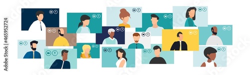 happy birthday quarantine, online party. Vector illustration.