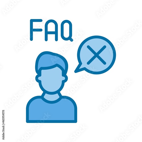 Rejected Filled Blue Vector Icon Design
