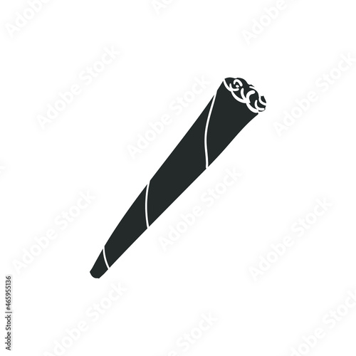Marijuana Joint Icon Silhouette Illustration. Cannabis Weed Vector Graphic Pictogram Symbol Clip Art. Doodle Sketch Black Sign.