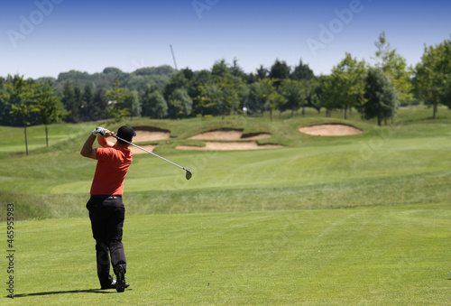 man golf swing photo