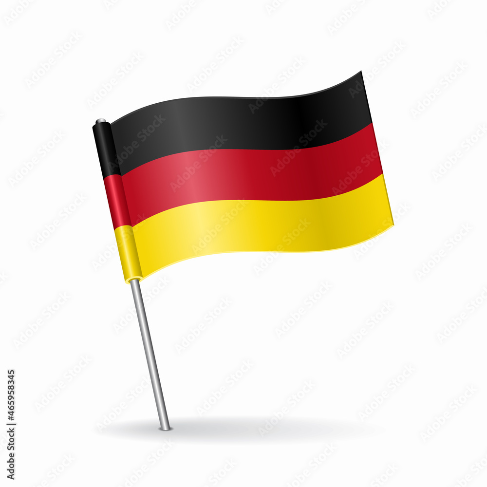 German flag map pointer layout. Vector illustration. German flag map pointer layout. Vector illustration.