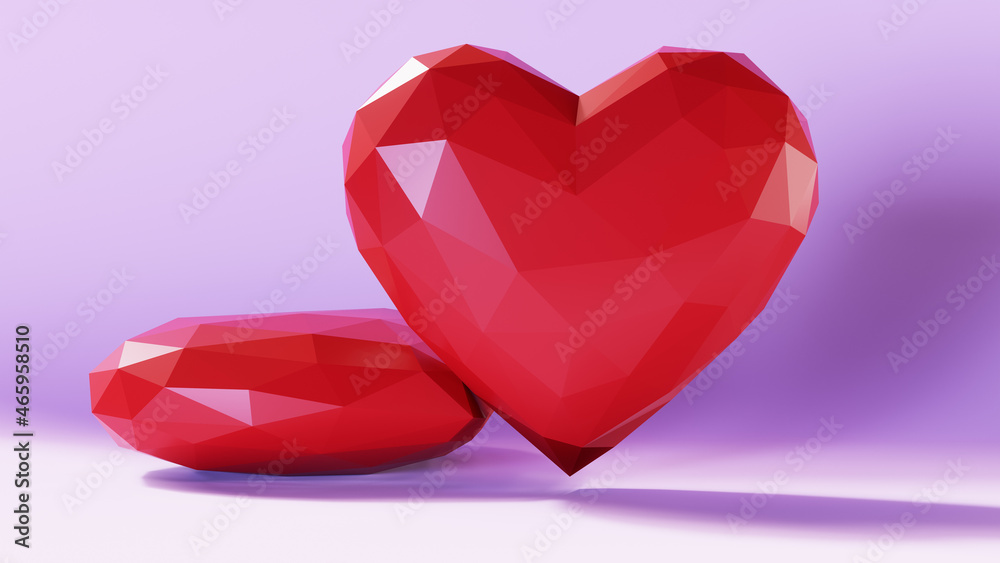 Pink heart isolated on pink pastel color background with shadow 3D rendering Pink heart isolated on pink pastel color background with shadow 3D rendering