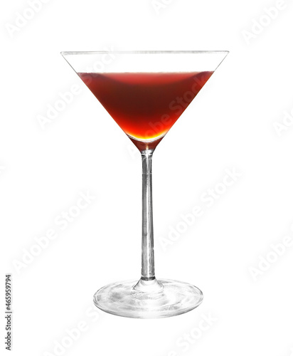 cocktail from cherry juice on white background