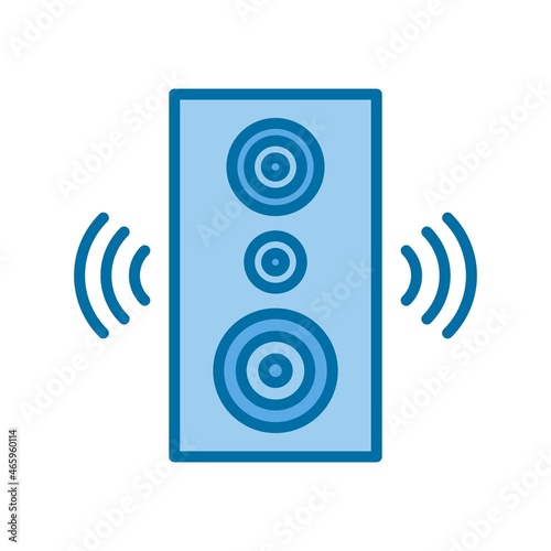Woofer Filled Blue Vector Icon Design