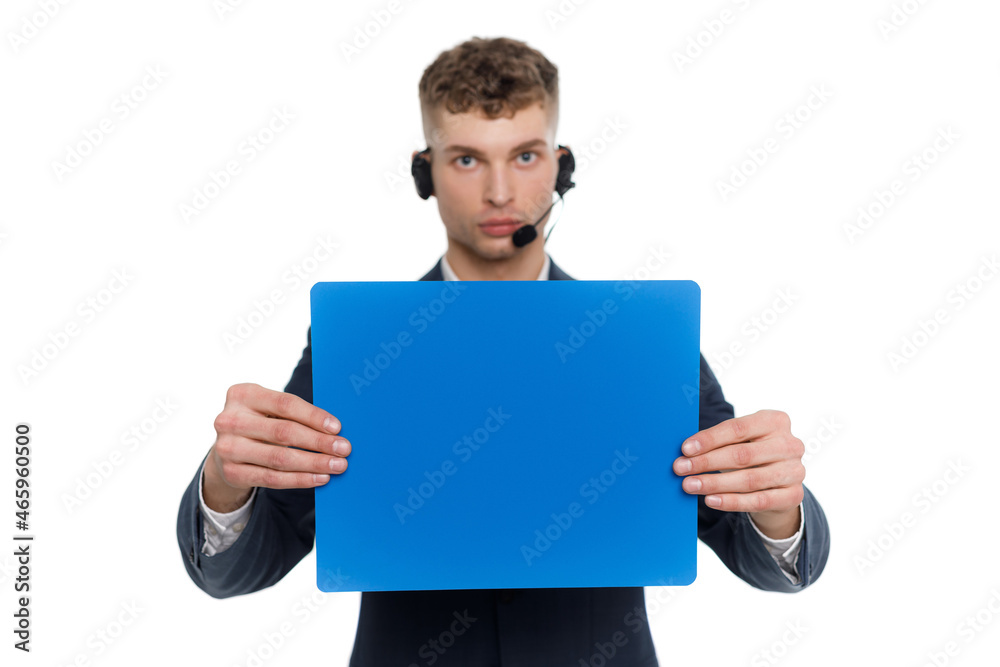 Young businessman is showing the word. Your text here Young businessman is showing the word. Your text here