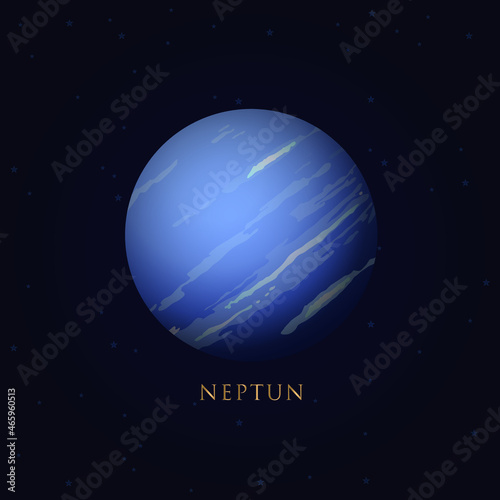 Neptune in space vector.Elements of this vector furnished by NASA