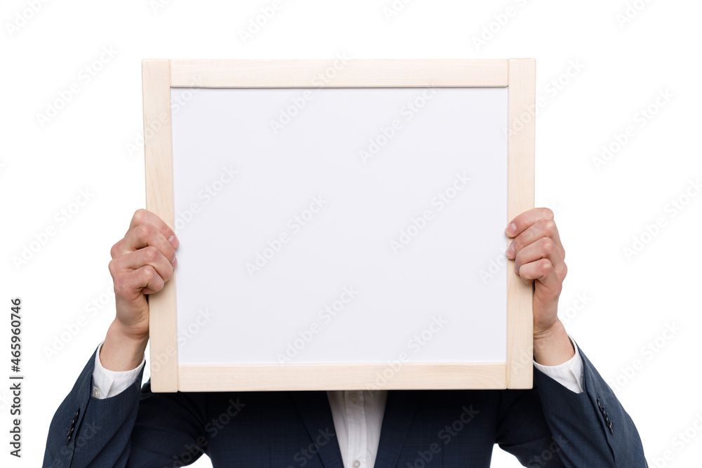 Young businessman is showing the word. Your text here Young businessman is showing the word. Your text here