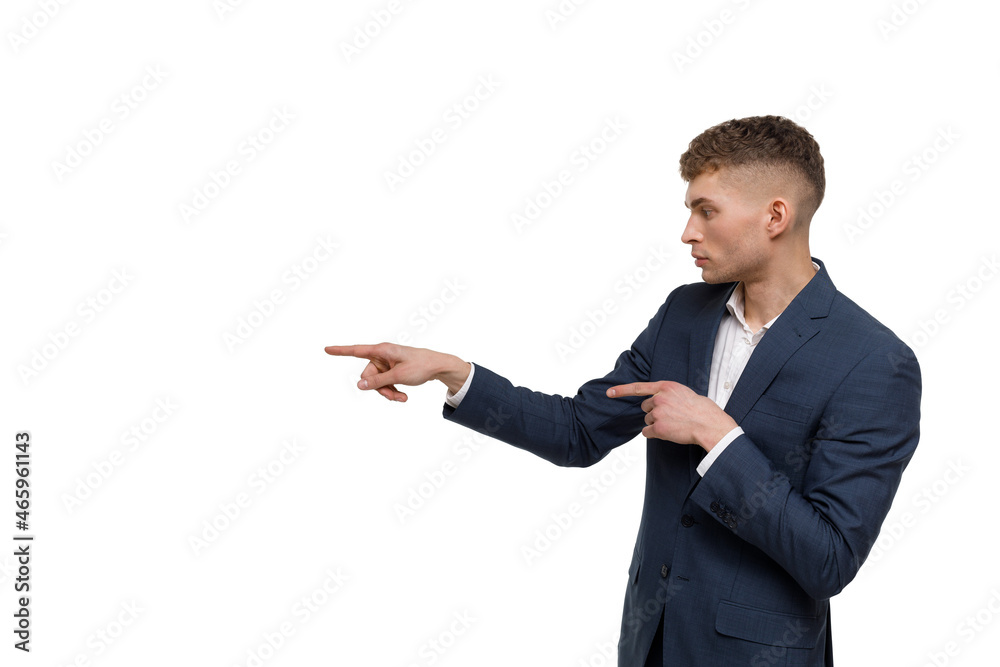 Young businessman is showing the word. Your text here Young businessman is showing the word. Your text here