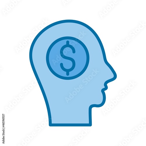 Coin Filled Blue Vector Icon Design