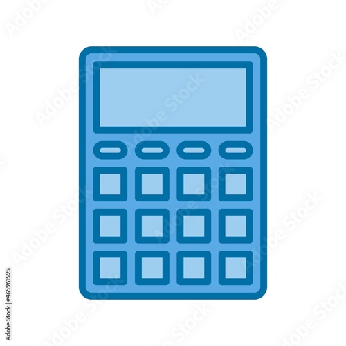 Calculator Filled Blue Vector Icon Design