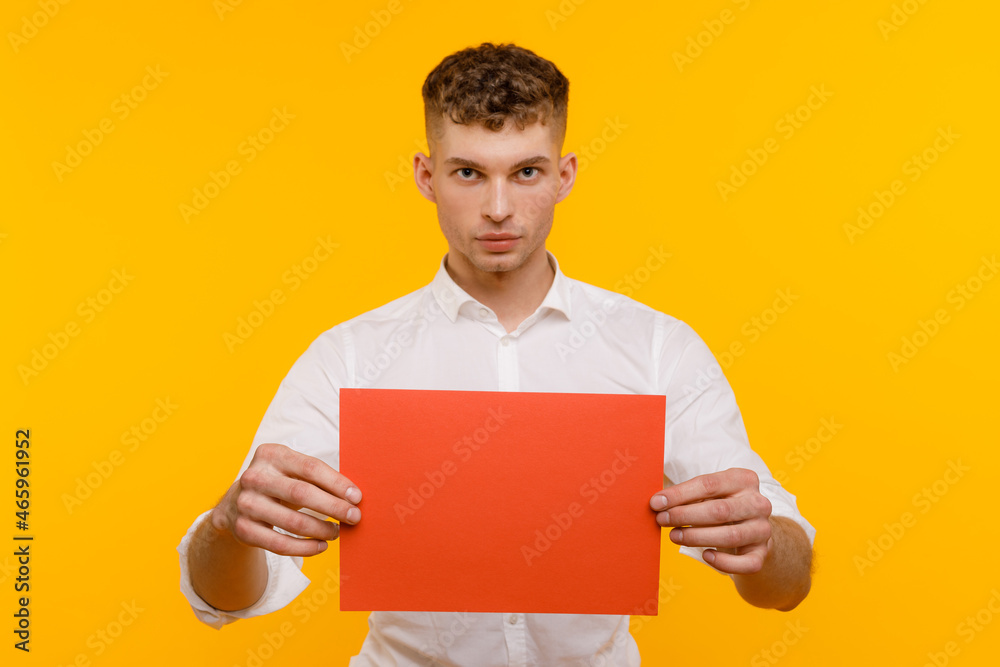 Young businessman is showing the word. Your text here Young businessman is showing the word. Your text here