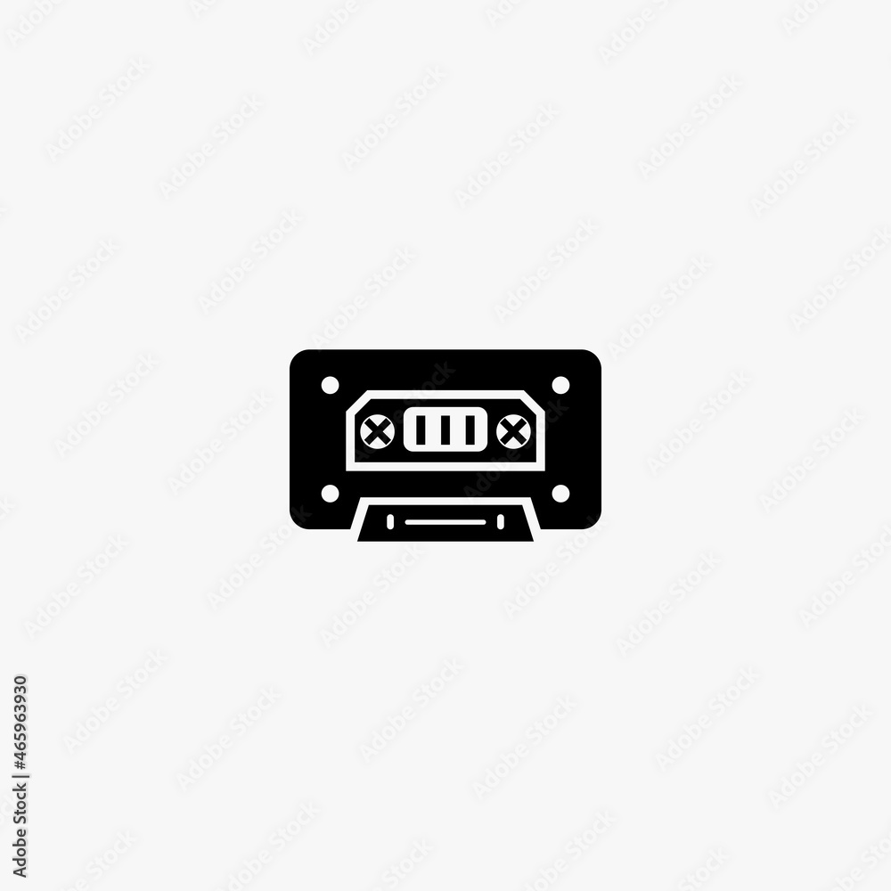 audio cassette icon. audio cassette vector icon on white background